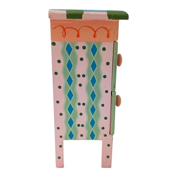 Milson & Louis Hand Painted Jewelry Box Chest Of Drawers Colorful Shabby READ - Picture 10 of 16